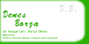 denes borza business card